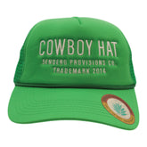 Sendero Provisions Co. Cowboy Adjustable Snapback Foam Trucker Hat with Embroidered Logo & Mesh back (Green/White) - One Size